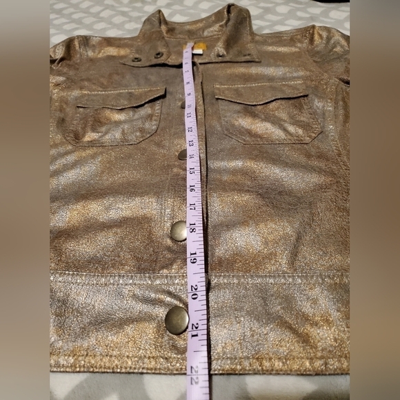 Lightweight snakeskin design metallic jacket sz 14 - Picture 5 of 8